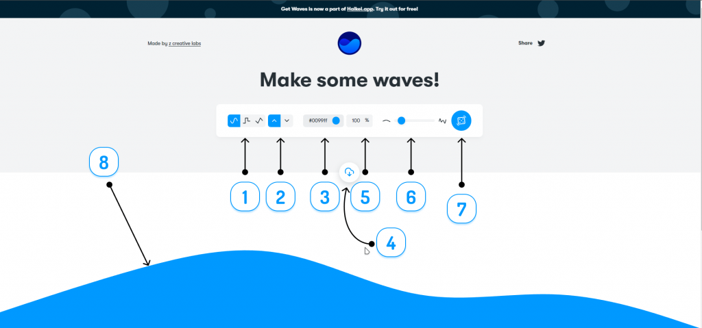 Create Svg wave object with Getwaves site